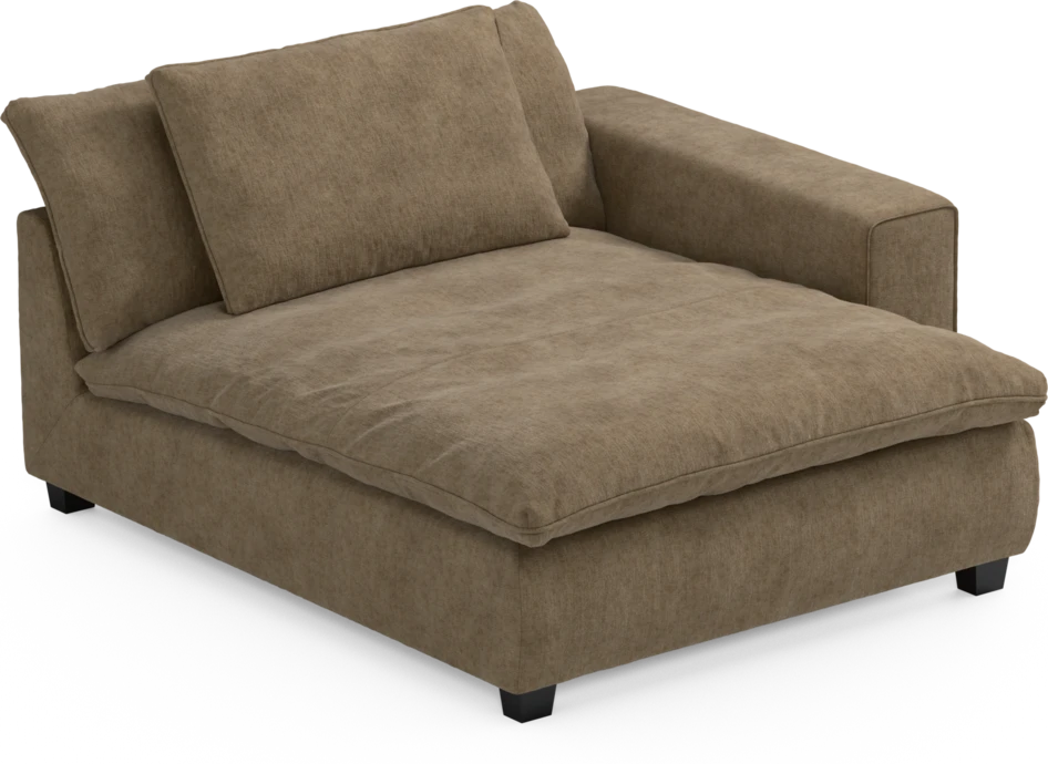 Bellora - Schäslong XL med armstöd höger - Brun