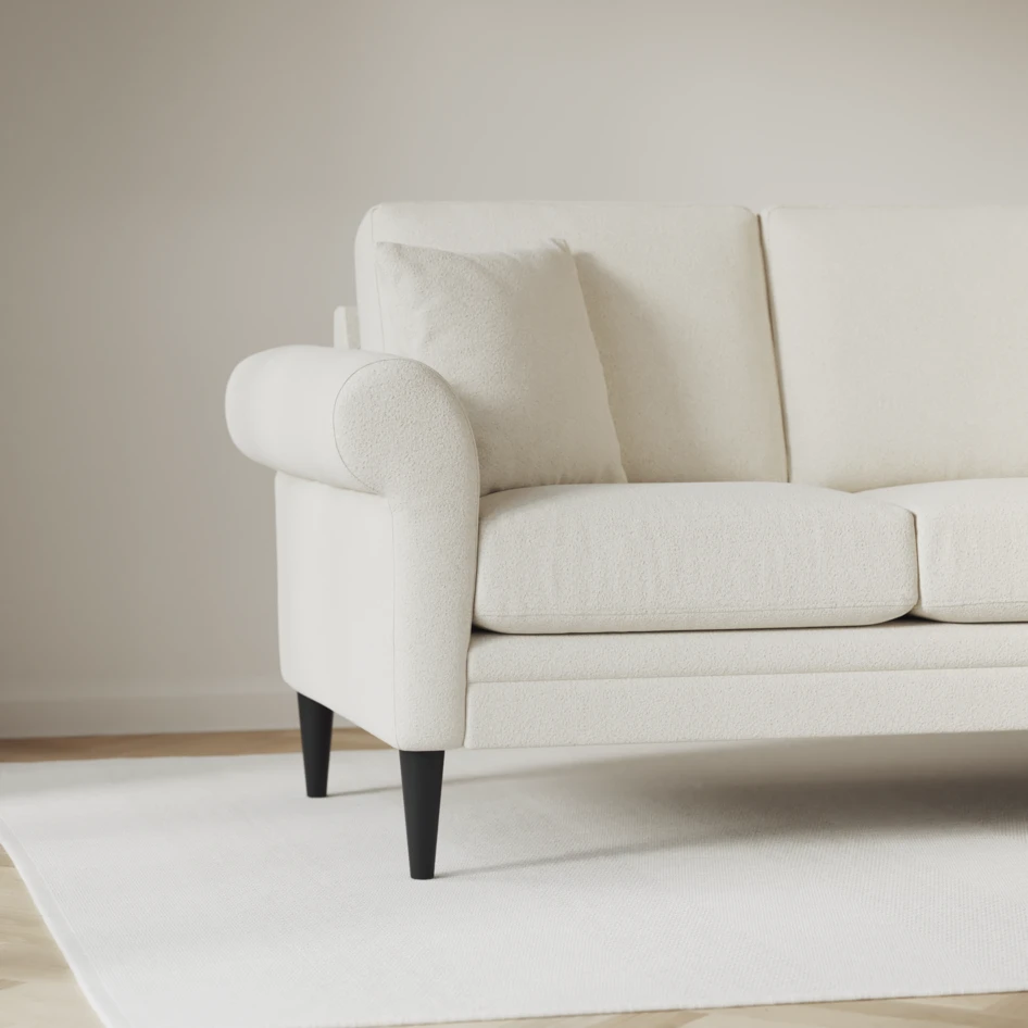 Eden - 3-sits soffa svängd - Vit