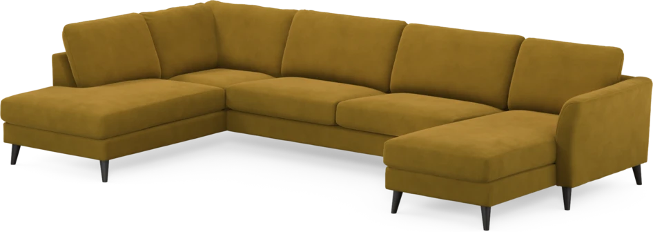 Bridge - 3-sits soffa med divan vänster och schäslong höger - Gul