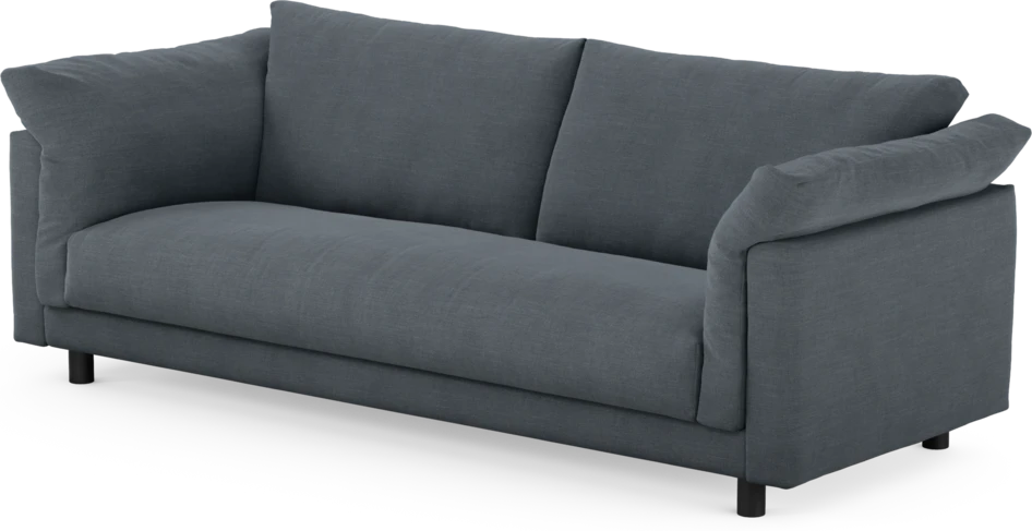Cherrie - 3-sits soffa, hel dyna, fast klädsel - Blå