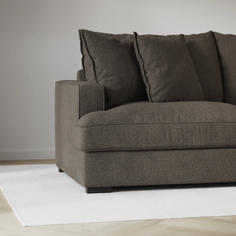 Mila - 3-sits soffa, hel dyna - Brun