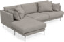Harper - 3-sits soffa XL med schäslong vänster - Grå