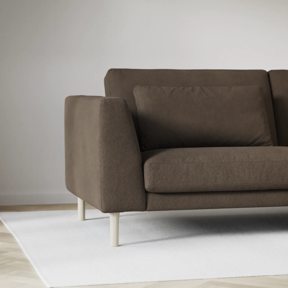 Willow - 3-sits soffa med divan vänster, fast klädsel - Brun