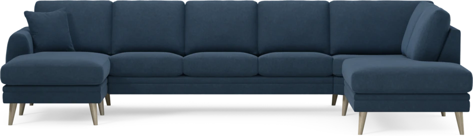 Eden - 3-sits soffa med schäslong vänster och divan höger - Blå