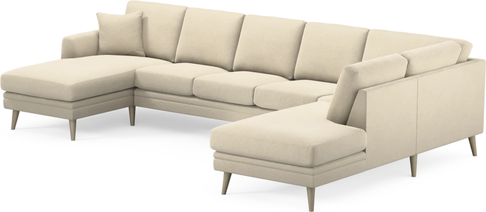 Eden - 3-sits soffa med schäslong vänster och divan höger - Beige