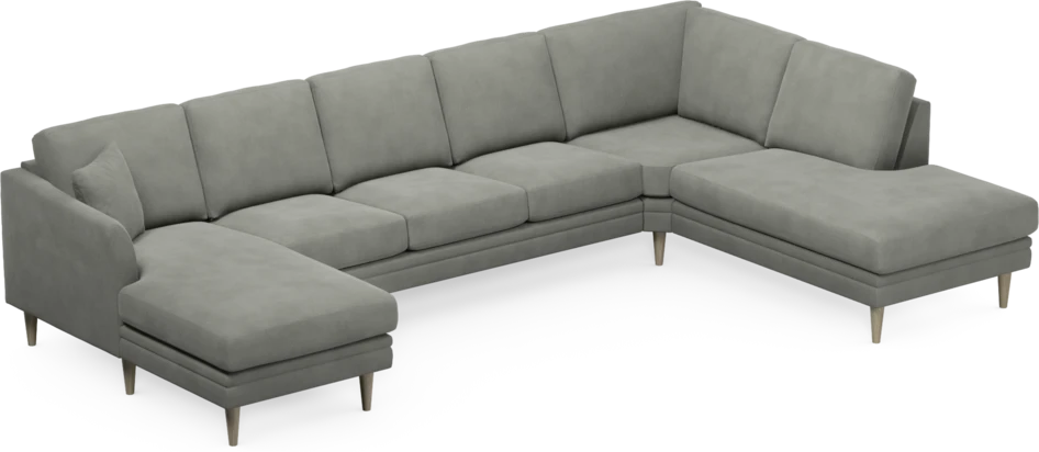 Eden - 3-sits soffa med schäslong vänster och divan höger - Grå