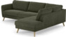 Bridge - 3-sits soffa med divan höger - Grön