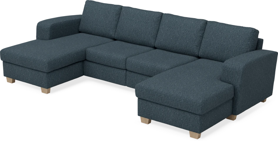 Friday - 2-sits soffa med två schäslonger - Blå