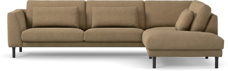 Willow - 3-sits soffa med divan höger, fast klädsel - Gul