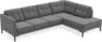 Rio - 3-sits soffa med divan höger - Grå