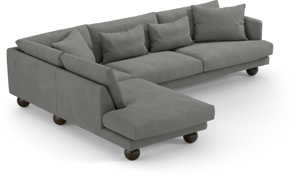 Harper - 3-sits soffa med divan vänster - Grå