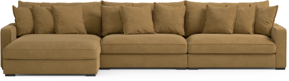 Rossi - 4-sits soffa med schäslong XL vänster - Gul