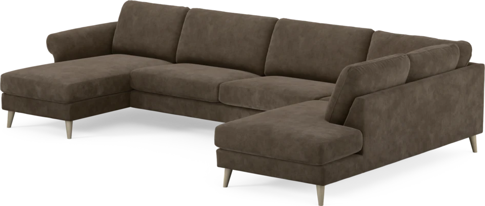 Bridge - 3-sits soffa med schäslong vänster och divan höger - Brun