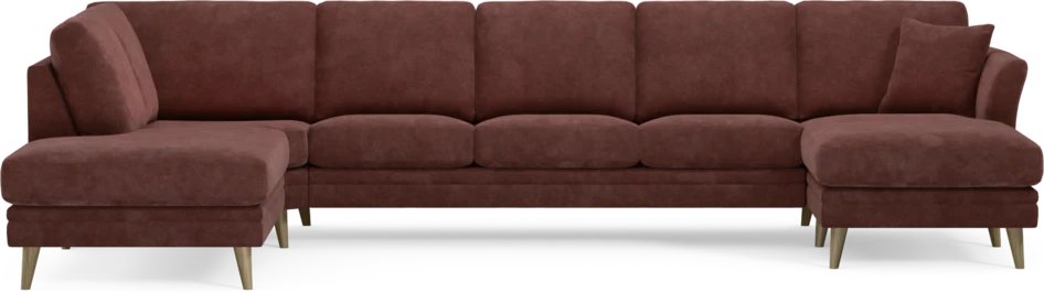 Eden - 3-sits soffa med divan vänster och schäslong höger - Röd