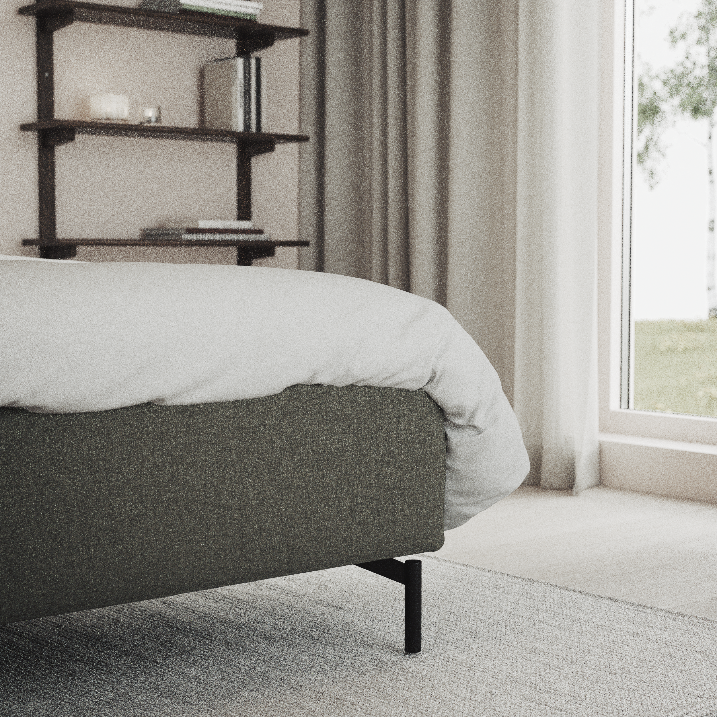 Delux Sense - Kontinentalsäng, enkelsäng 120 cm med bäddmadrass och sängben - inspiration