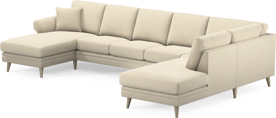 Eden - 3-sits soffa med schäslong vänster och divan höger - Beige