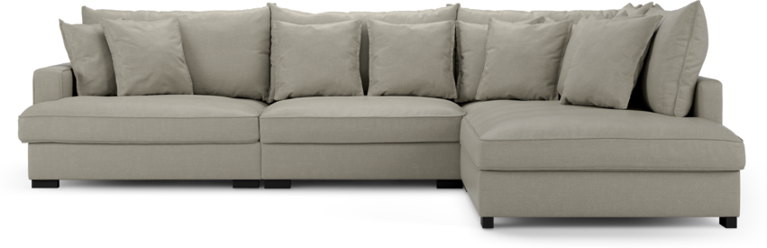 Rossi - 3-sits soffa med divan höger - Grå