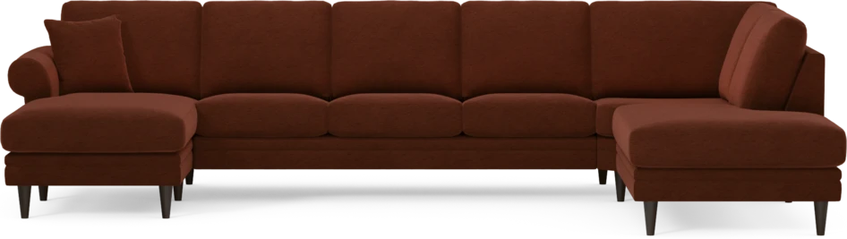 Eden - 3-sits soffa med schäslong vänster och divan höger - Orange