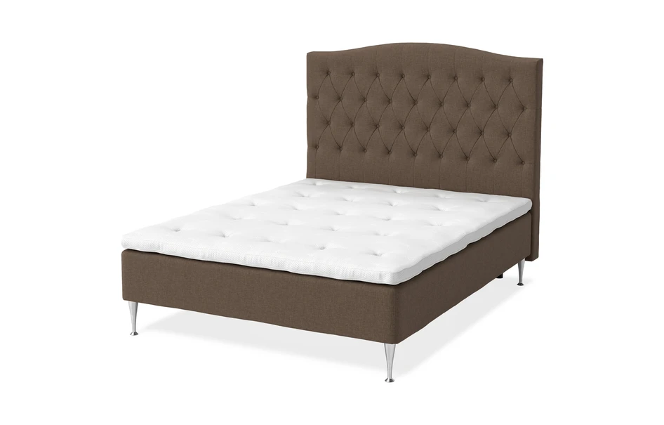 Sense Delux - Ramsäng, dubbelsäng med bäddmadrass Sleep Delux vit - Brun