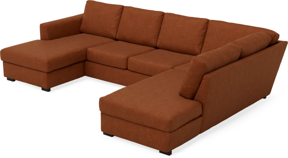 Friday - 3-sits soffa med schäslong vänster och divan höger - Orange