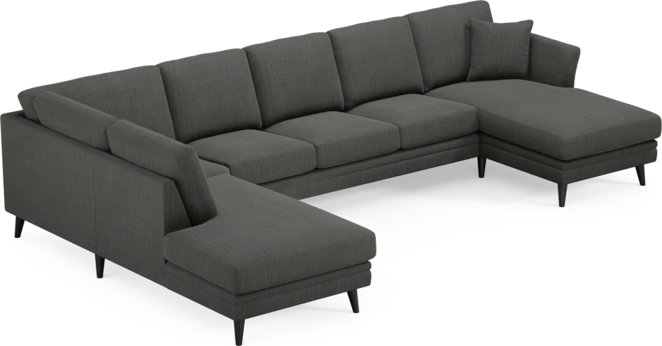 Eden - 3-sits soffa med divan vänster och schäslong höger - Grå