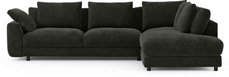 Amie - 3-sits med divan höger - Svart
