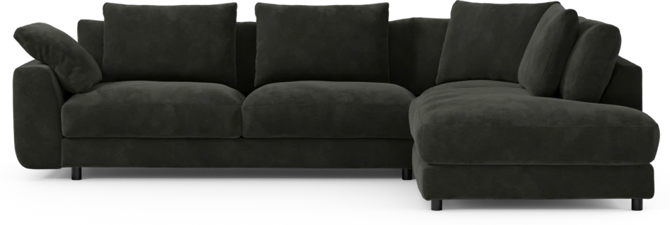 Amie - 3-sits med divan höger - Svart