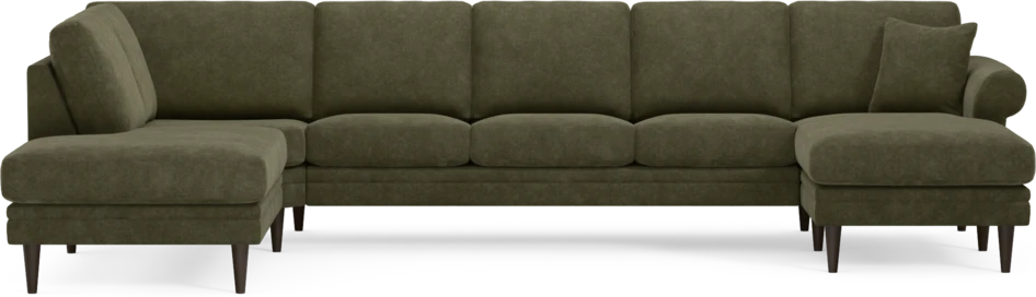 Eden - 3-sits soffa med divan vänster och schäslong höger - Grön