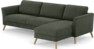 Bridge - 3-sits soffa med schäslong höger - Grön