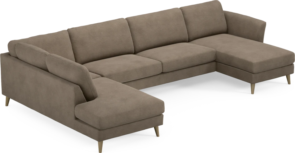 Bridge - 3-sits soffa med divan vänster och schäslong höger - Brun