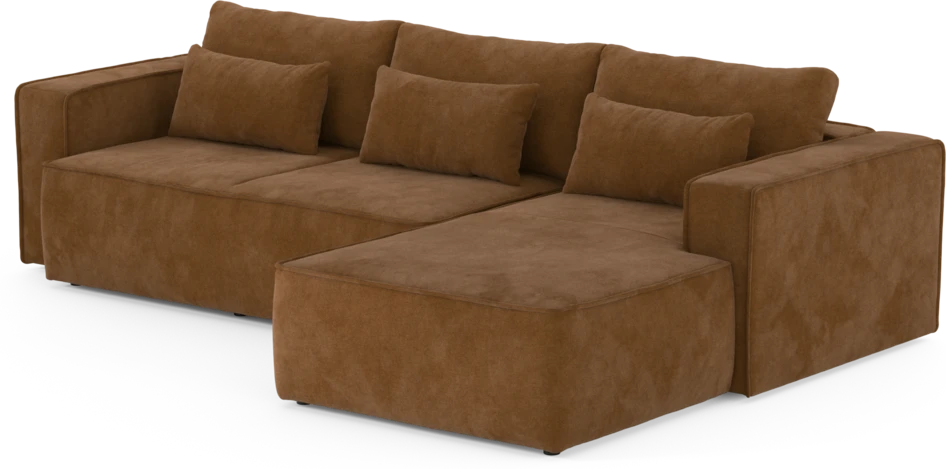 Ide - Bäddsoffa 3-sits med schäslong höger - Orange