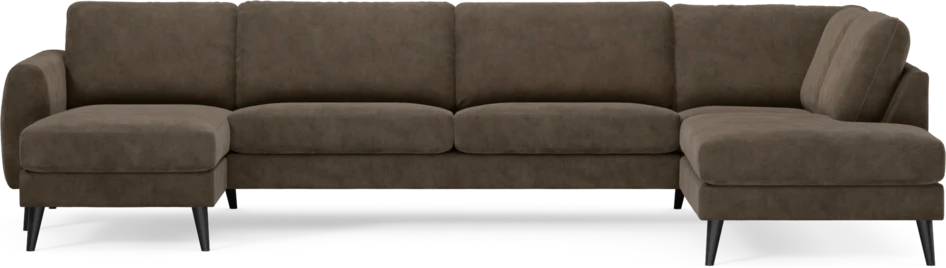 Bridge - 3-sits soffa med schäslong vänster och divan höger - Brun