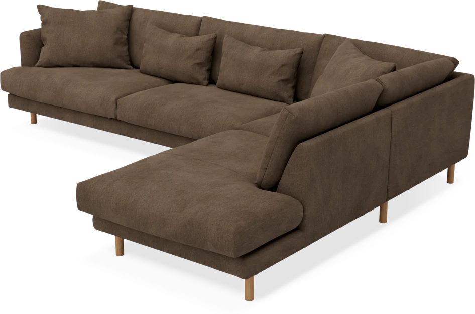 Harper - 3-sits soffa med divan höger - Brun