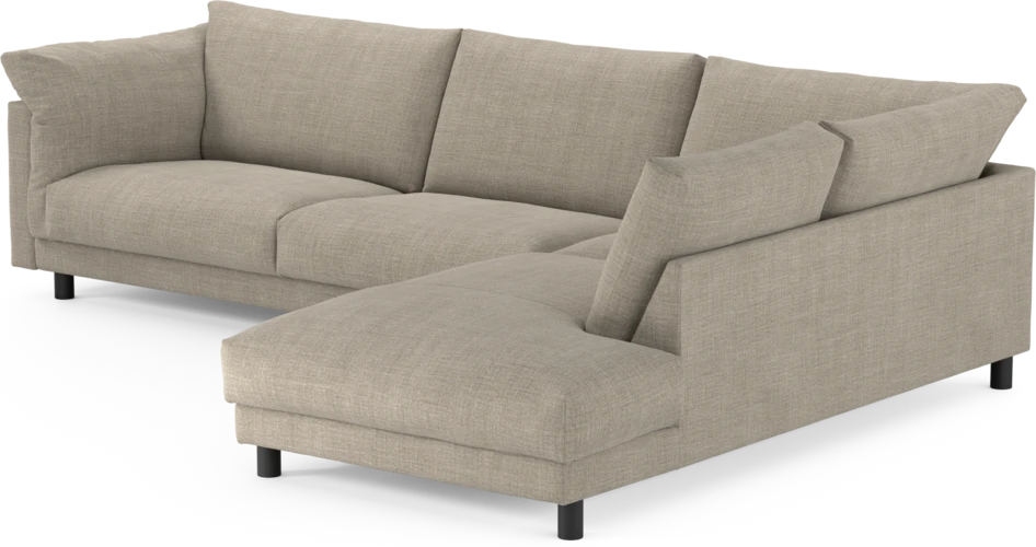 Cherrie - 3-sits soffa med divan höger, fast klädsel - Beige