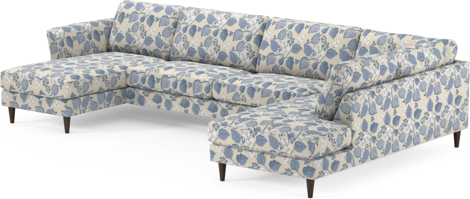Bridge - 3-sits soffa med schäslong vänster och divan höger - Blå