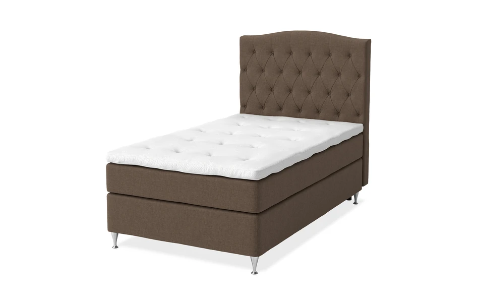 Sleep Delux - Kontinentalsäng, enkelsäng med bäddmadrass Dream Delux vit - Brun