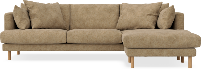 Harper - 4-sits med schäslong höger  - Brun