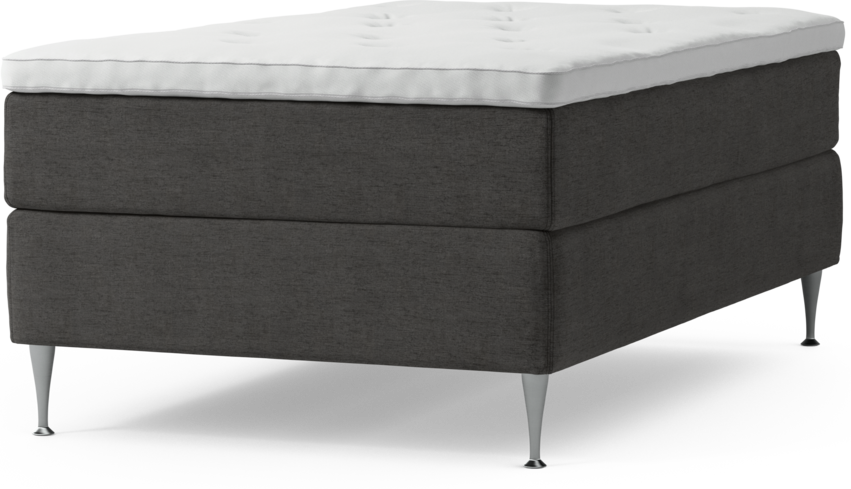 Delux Dream - Kontinentalsäng, enkelsäng 120 cm med bäddmadrass och sängben - Grå