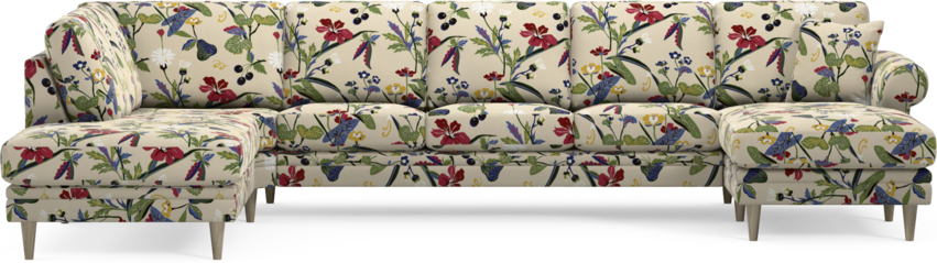 Eden - 3-sits soffa med divan vänster och schäslong höger - Flerfärgad