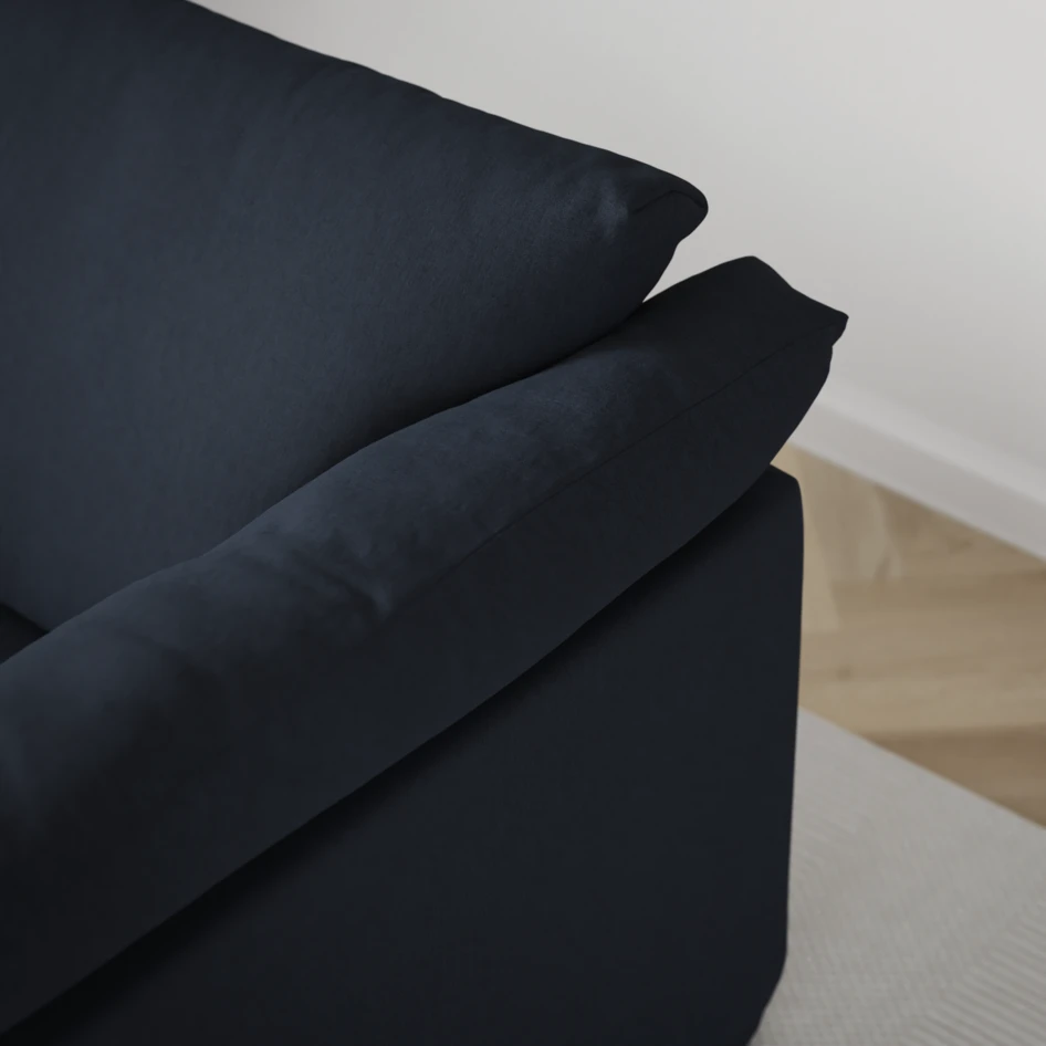 Cherrie Klädsel - Klädsel till 3-sits soffa med divan vänster - Blå