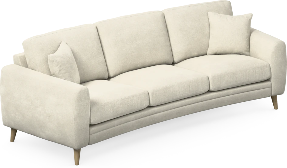 Eden - 3-sits soffa svängd - Vit