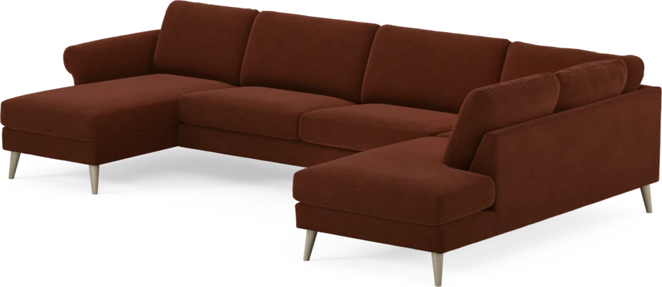 Bridge - 3-sits soffa med schäslong vänster och divan höger - Orange