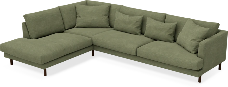 Harper - 3-sits soffa med divan vänster - Grön