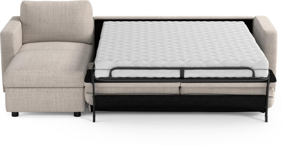 Lindö - Bäddsoffa 2,5-sits med schäslong, vändbar - Beige