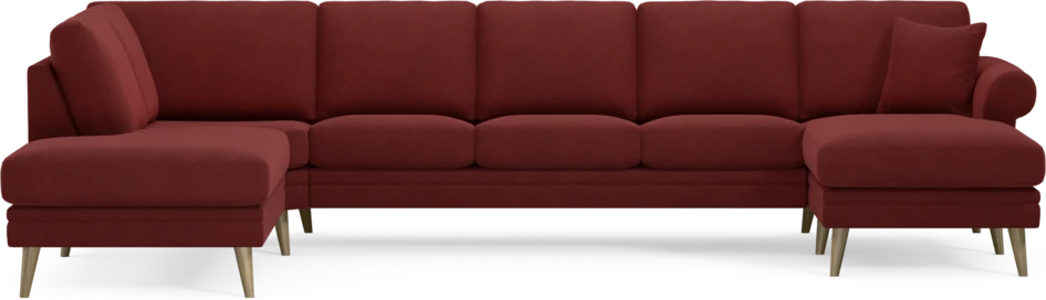 Eden - 3-sits soffa med divan vänster och schäslong höger - Röd