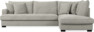 Mila - 3-sits soffa med divan höger, hel dyna - Grå