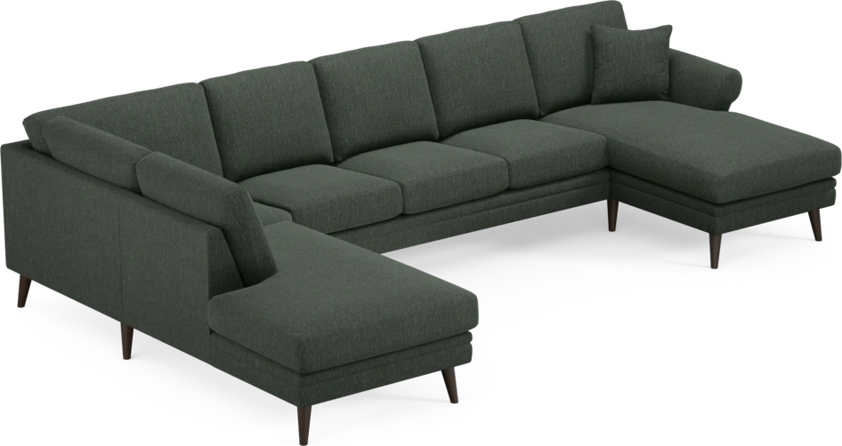 Eden - 3-sits soffa med divan vänster och schäslong höger - Grön