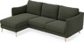 Madison Lux - 2-sits soffa med schäslong vänster - Grön