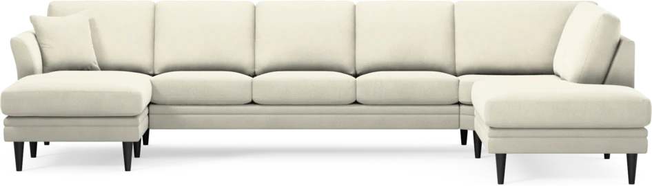 Eden - 3-sits soffa med schäslong vänster och divan höger - Vit