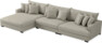 Rossi - 4-sits soffa med schäslong XL vänster - Grå